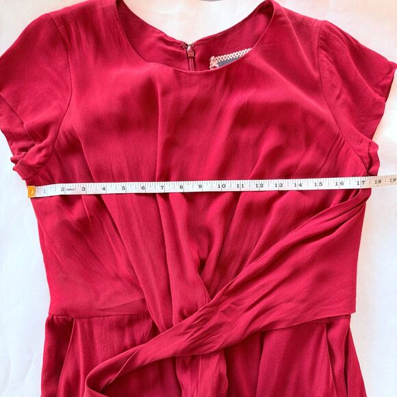 NWT Anthropologie Maeve Grier Cap Sleeve Cropped Jumpsuit in Wine Bordeaux Red - Picture 10 of 12